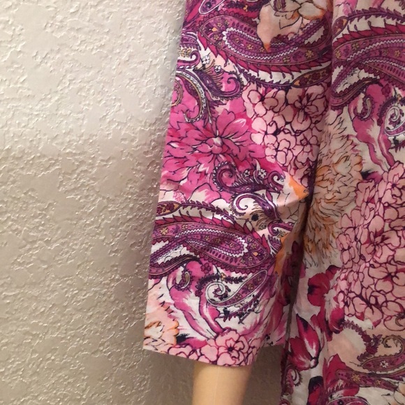 Charter Club Linen-Blend Embroidered -Neck Printed Tunic - Picture 6 of 11